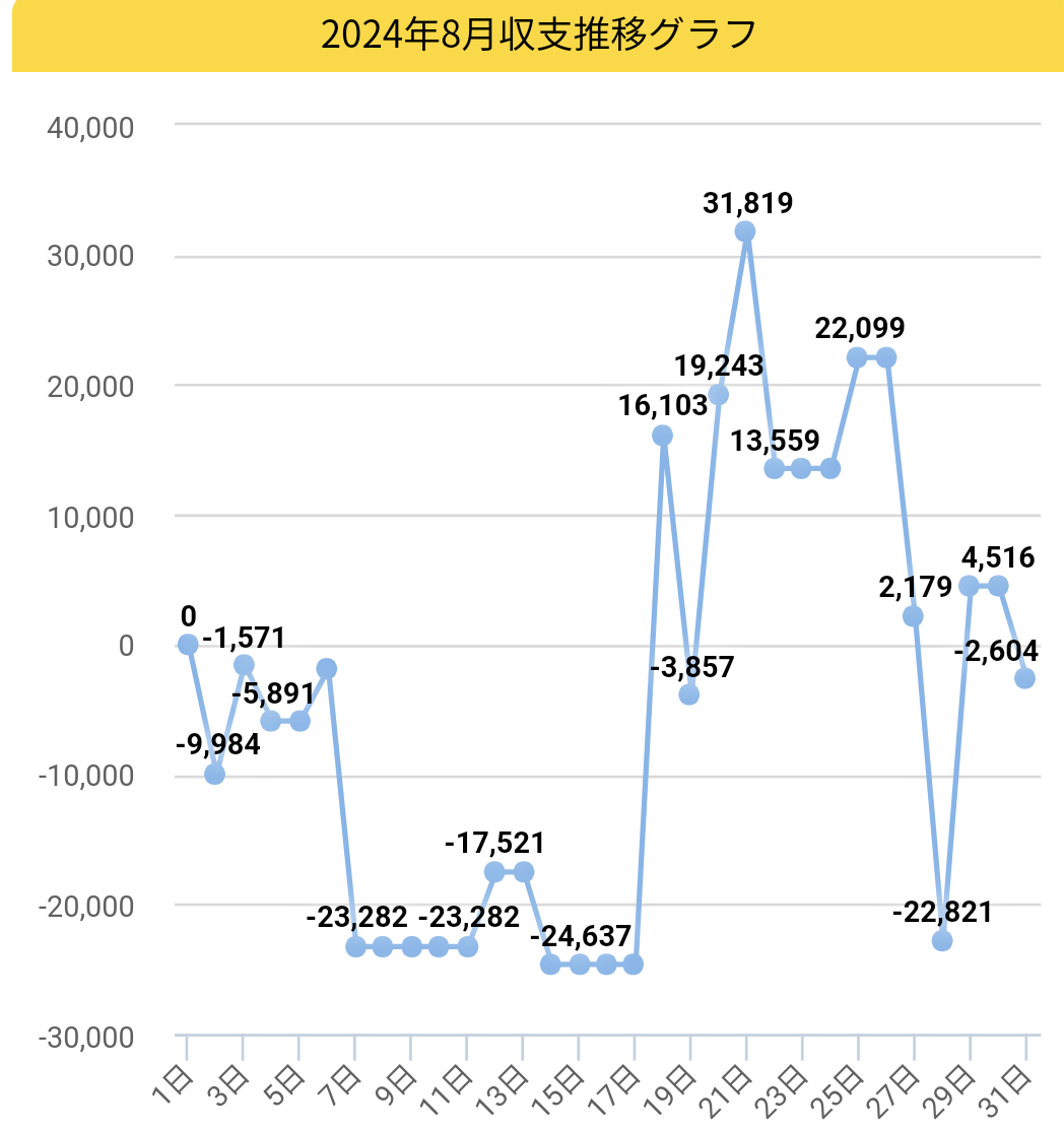 2024.8月収支グラフ