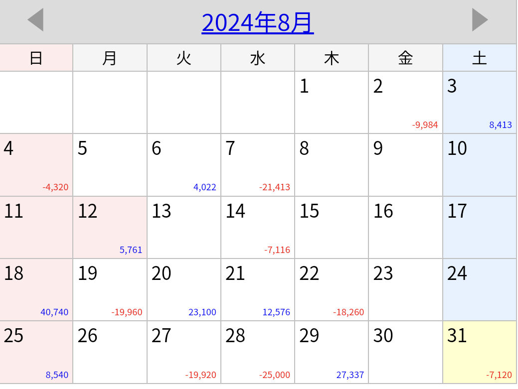 2024.8月稼働カレンダー